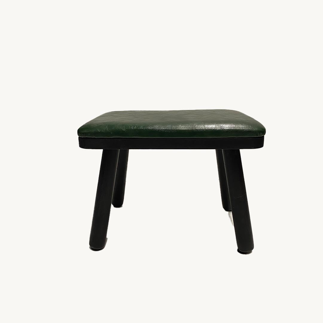 ST016JN / DARK GREEN LEATHER STOOL