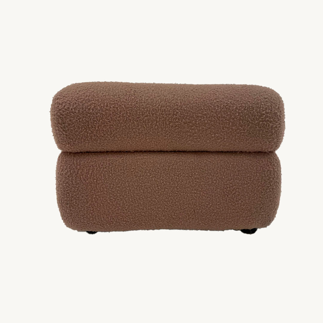 AR011JN / BOUCLÉ ARMLESS BROWN LOUNGE MODULE