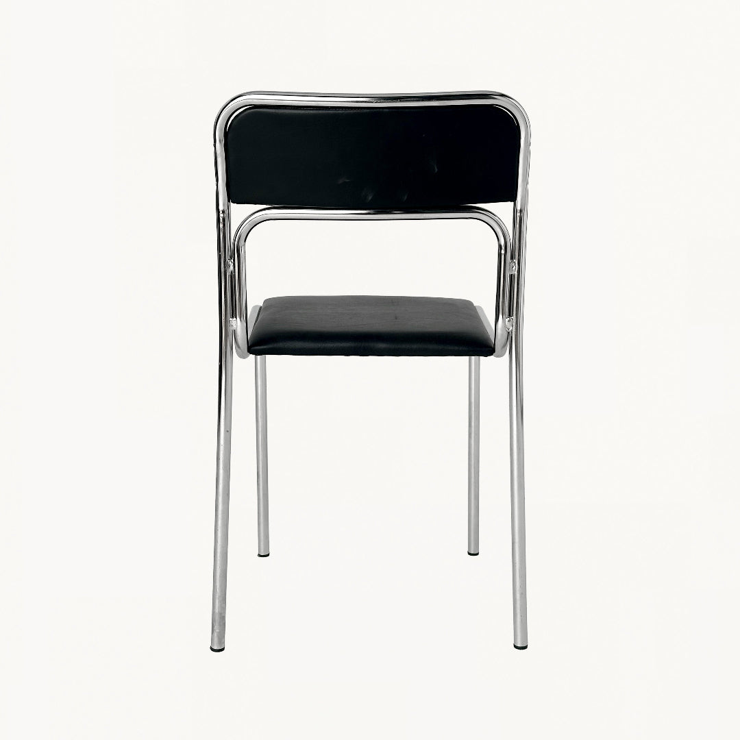 CH039PI / BLACK & CHROME CHAIR