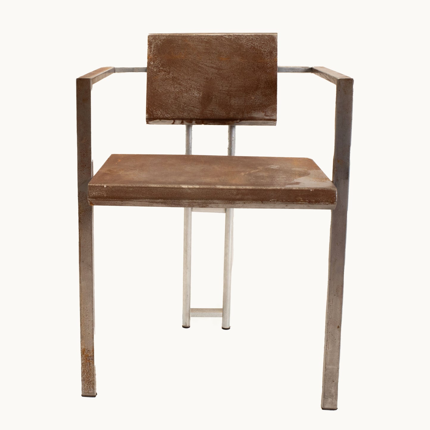 AR010JN / BRUTALIST RAW STEEL ARMCHAIR