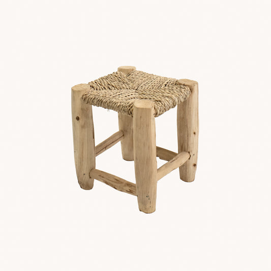 ST009JN / WOOD AND SISAL SMALL STOOL I