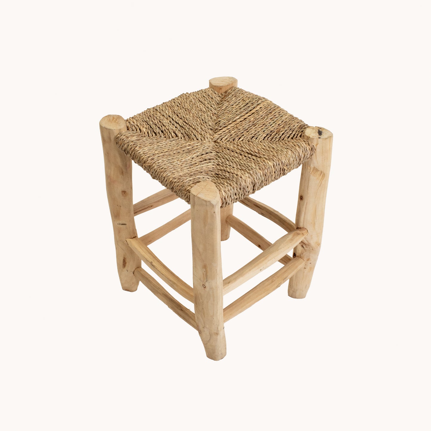 ST031JN / WOOD AND SISAL SMALL STOOL II