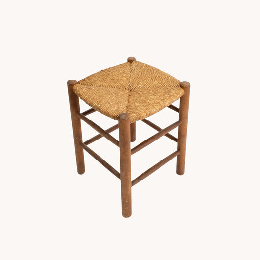 ST012JN / WOODEN AND SISAL STOOL II