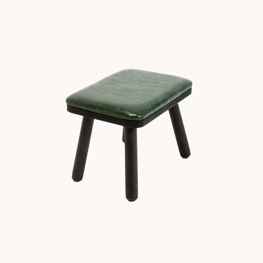 ST016JN / DARK GREEN LEATHER STOOL
