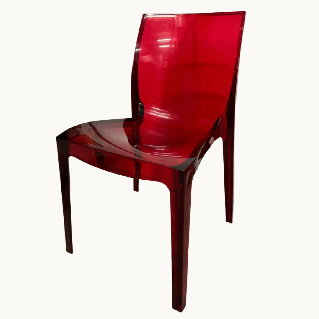CH053PI / RED PLASTIC TRANSPARENT CHAIR