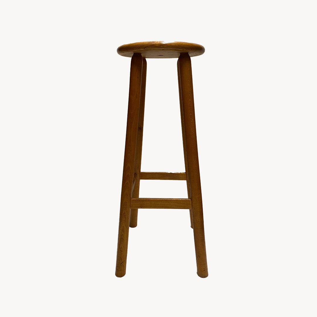 ST005JN / TALL ROUND WOODEN STOOL