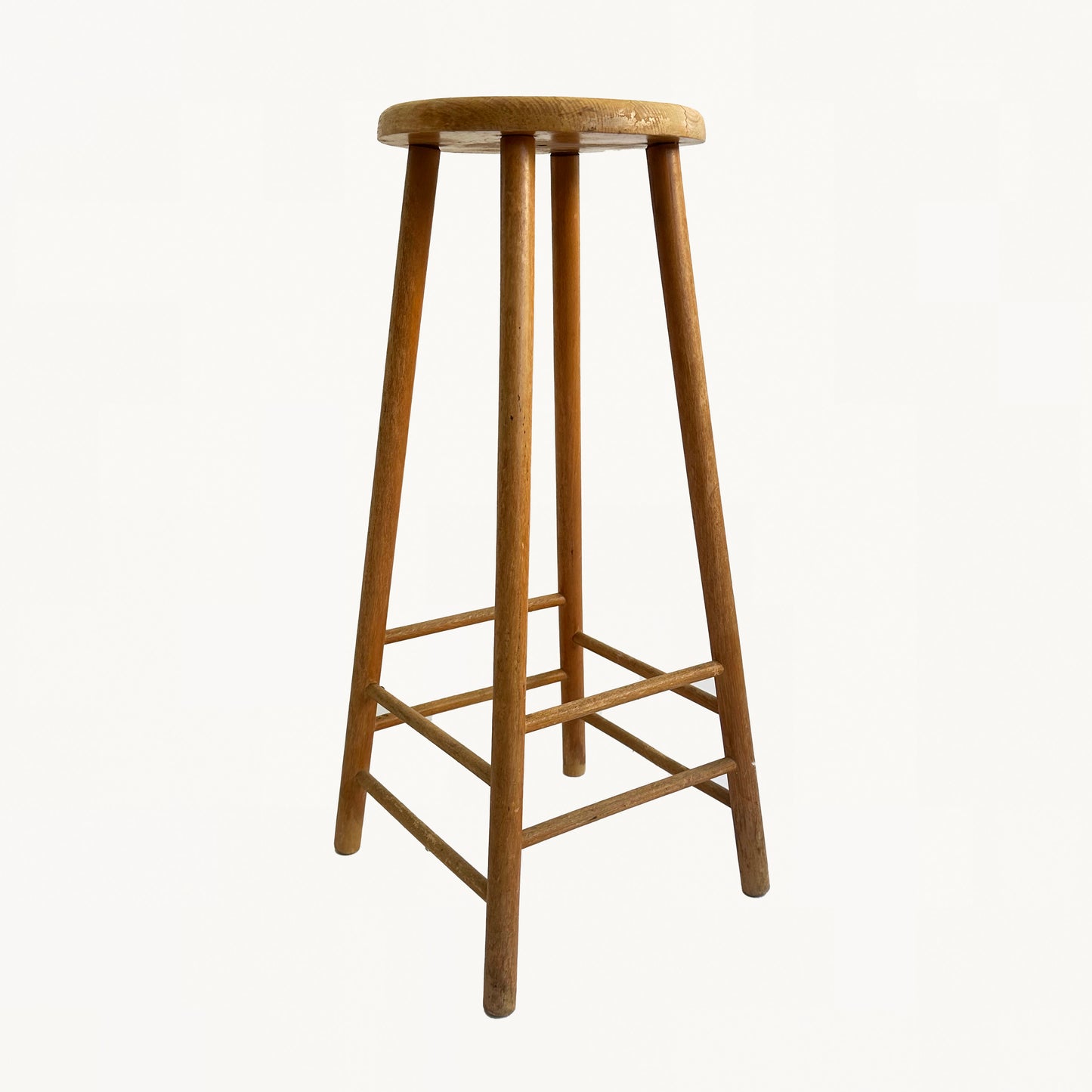 ST014PI / TALL WOODEN STOOL
