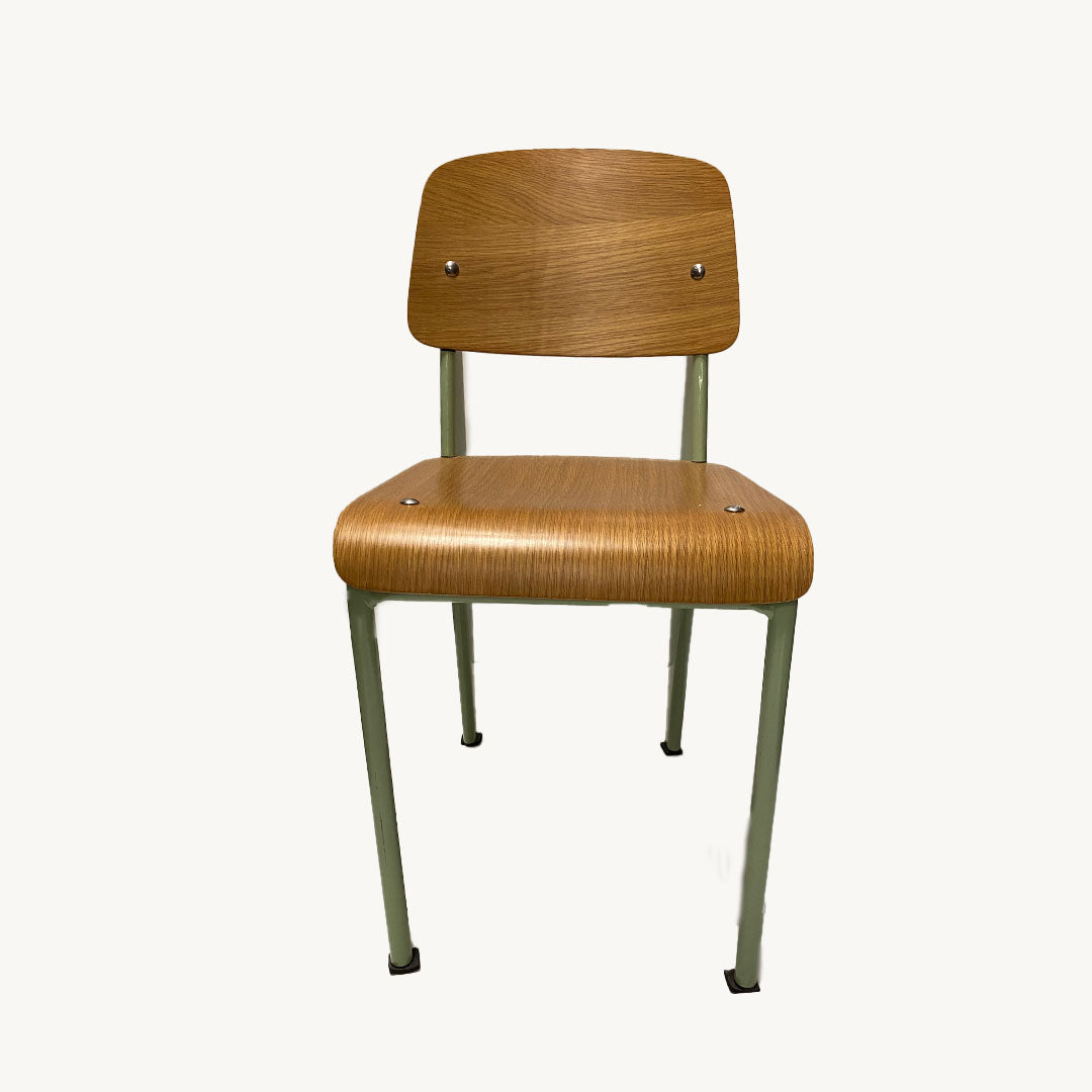 CH027JN / JEAN PROUVE WOOD AND METAL CHAIR