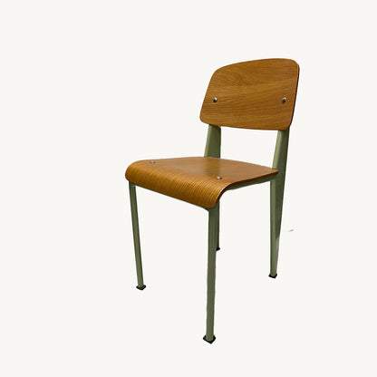CH027JN / JEAN PROUVE WOOD AND METAL CHAIR