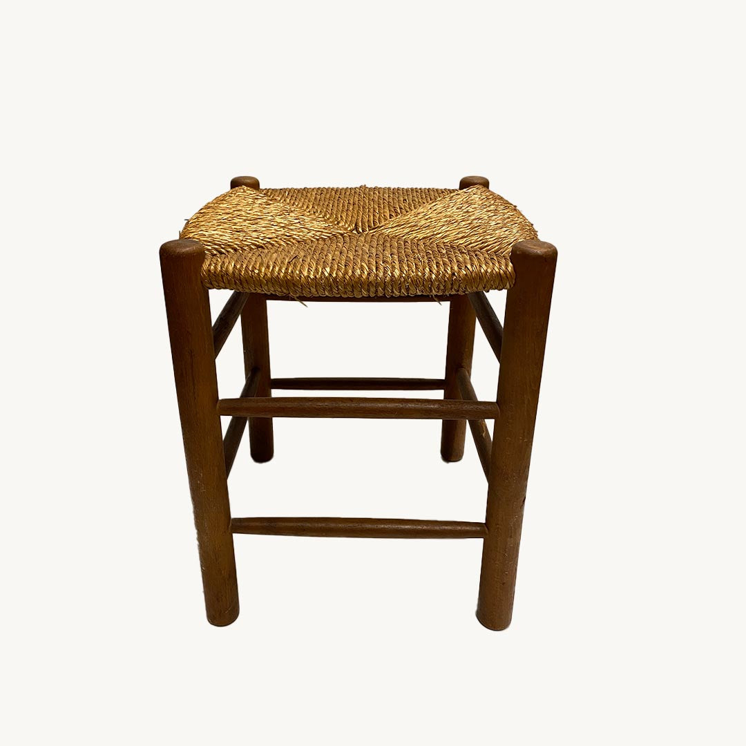 ST012JN /  WOODEN AND SISAL STOOL II