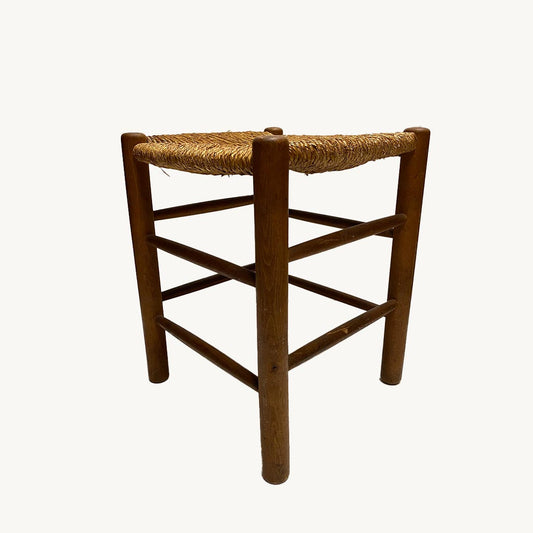ST012JN /  WOODEN AND SISAL STOOL II