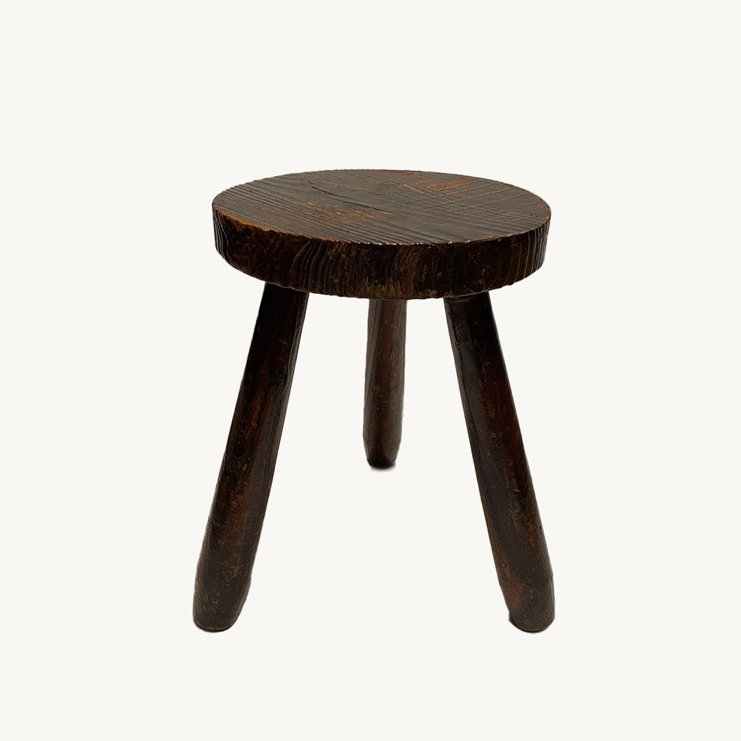 ST013JN / DARK WOOD ROUND STOOL