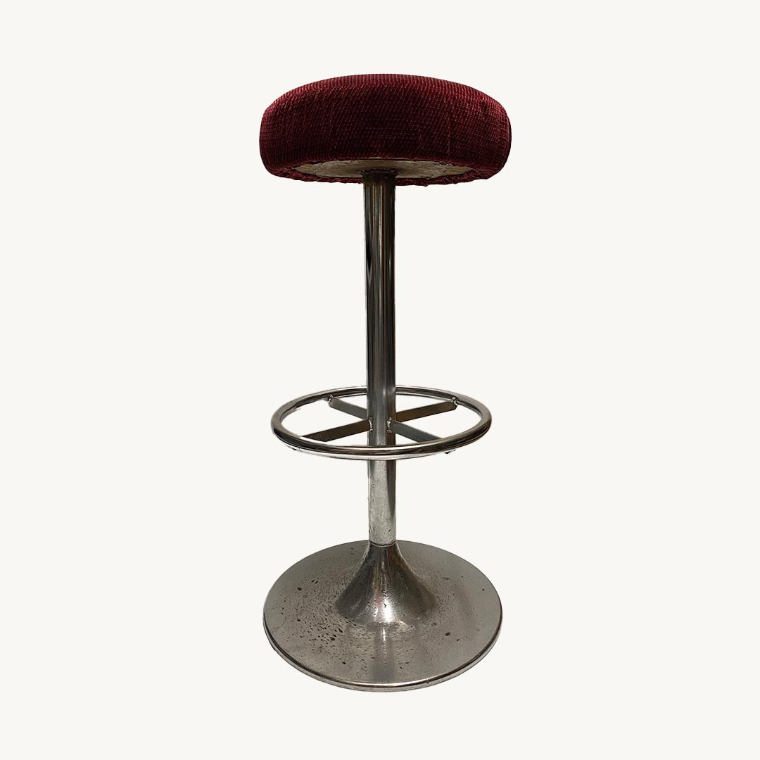 ST017JN / RED VELVET SWIVELING STOOL