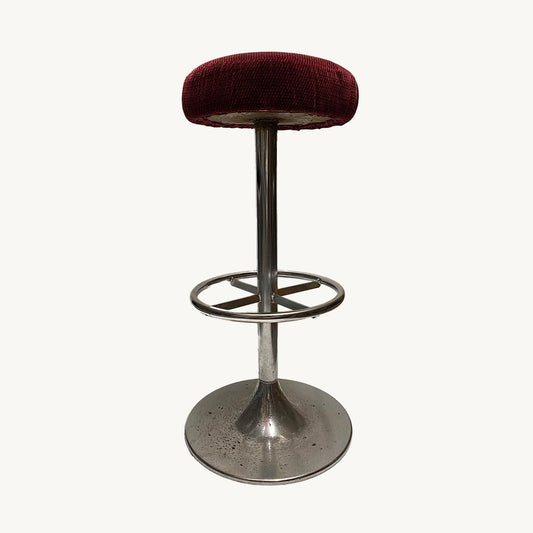 ST017JN / RED VELVET SWIVELING STOOL