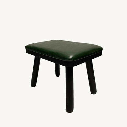 ST016JN / DARK GREEN LEATHER STOOL