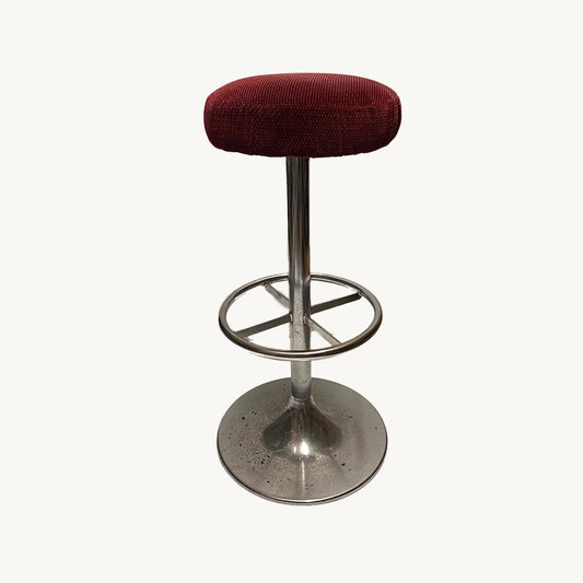 ST017JN / RED VELVET SWIVELING STOOL