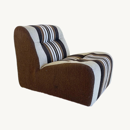 AR008JN / LOW STRIPED UPHOLSTERED ARMCHAIR
