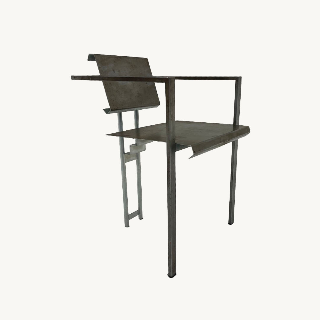 AR010JN / BRUTALIST RAW STEEL ARMCHAIR