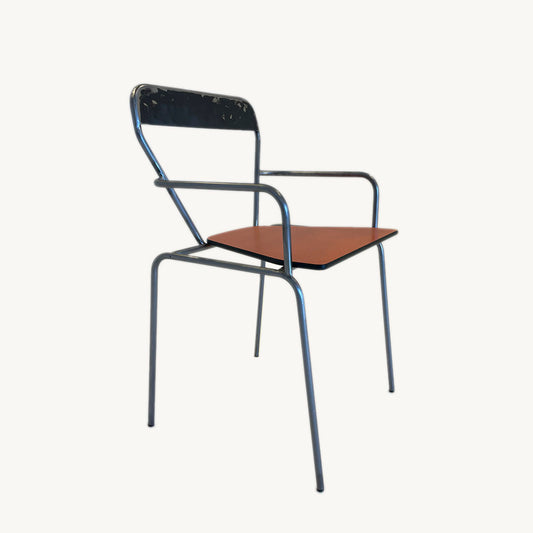 CH044JN / BROWN AND BLACK METAL CHAIR
