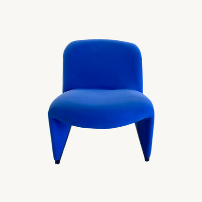 AR007JN / LOW BLUE UPHOLSTERED ARMCHAIR