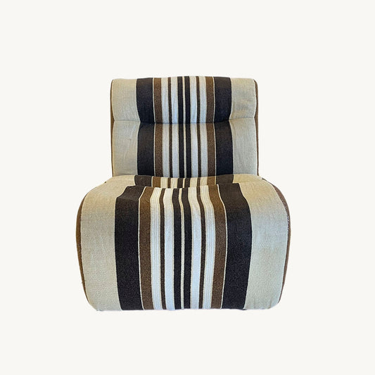 AR008JN / LOW STRIPED UPHOLSTERED ARMCHAIR