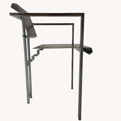 AR010JN / BRUTALIST RAW STEEL ARMCHAIR