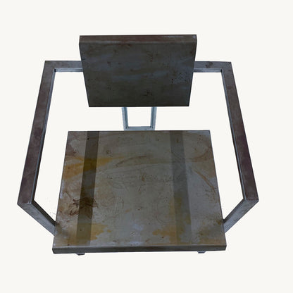 AR010JN / BRUTALIST RAW STEEL ARMCHAIR