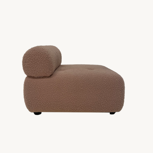 JN.05.0097 / BOUCLÉ ARMLESS BROWN LOUNGE SOFA