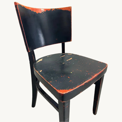 CH052PI / BLACK AND ORANGE BISTRO CHAIRS