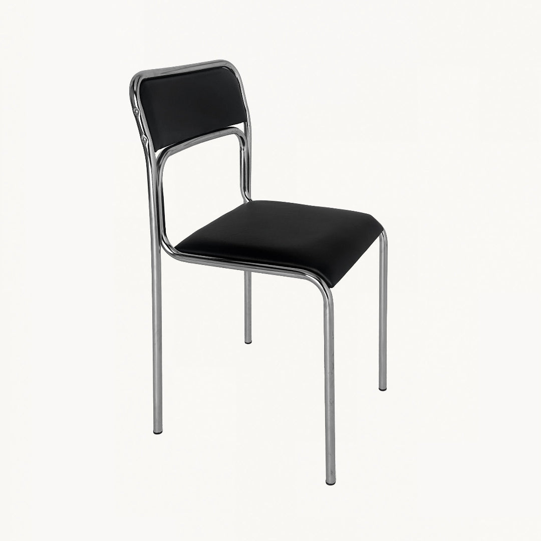 CH039PI / BLACK & CHROME CHAIR
