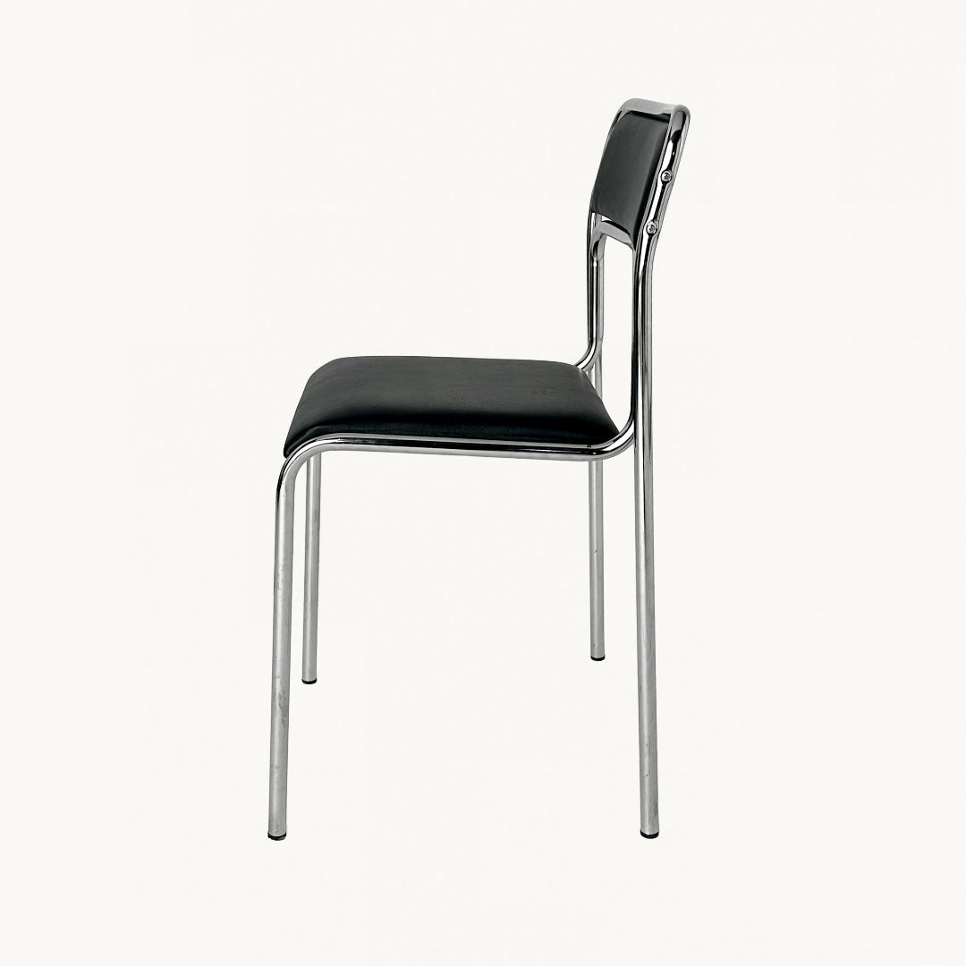 CH039PI / BLACK & CHROME CHAIR