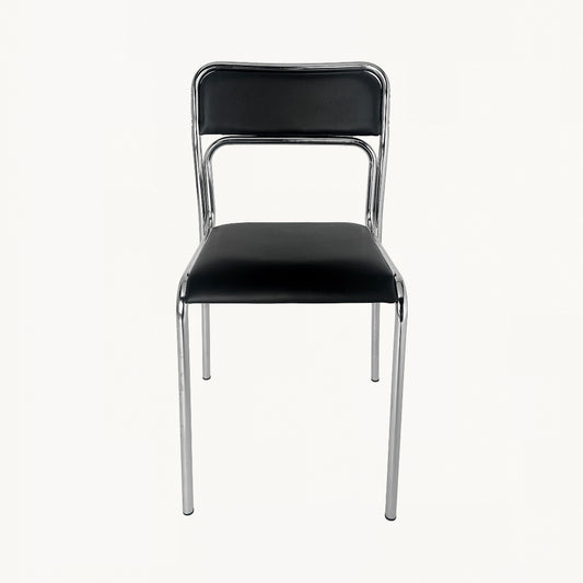 CH039PI / BLACK & CHROME CHAIR