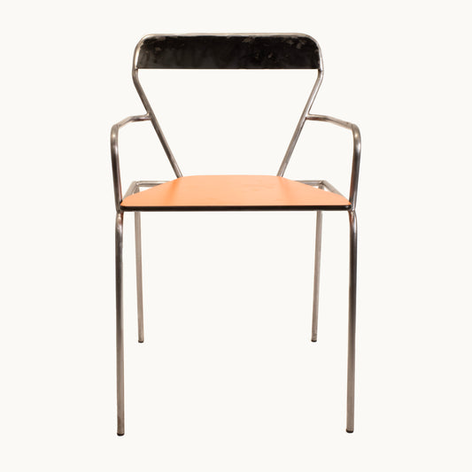 CH044JN / BROWN AND BLACK METAL CHAIR