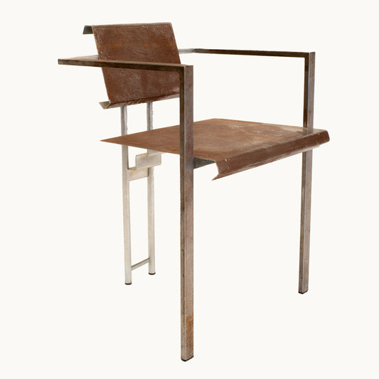 AR010JN / BRUTALIST RAW STEEL ARMCHAIR
