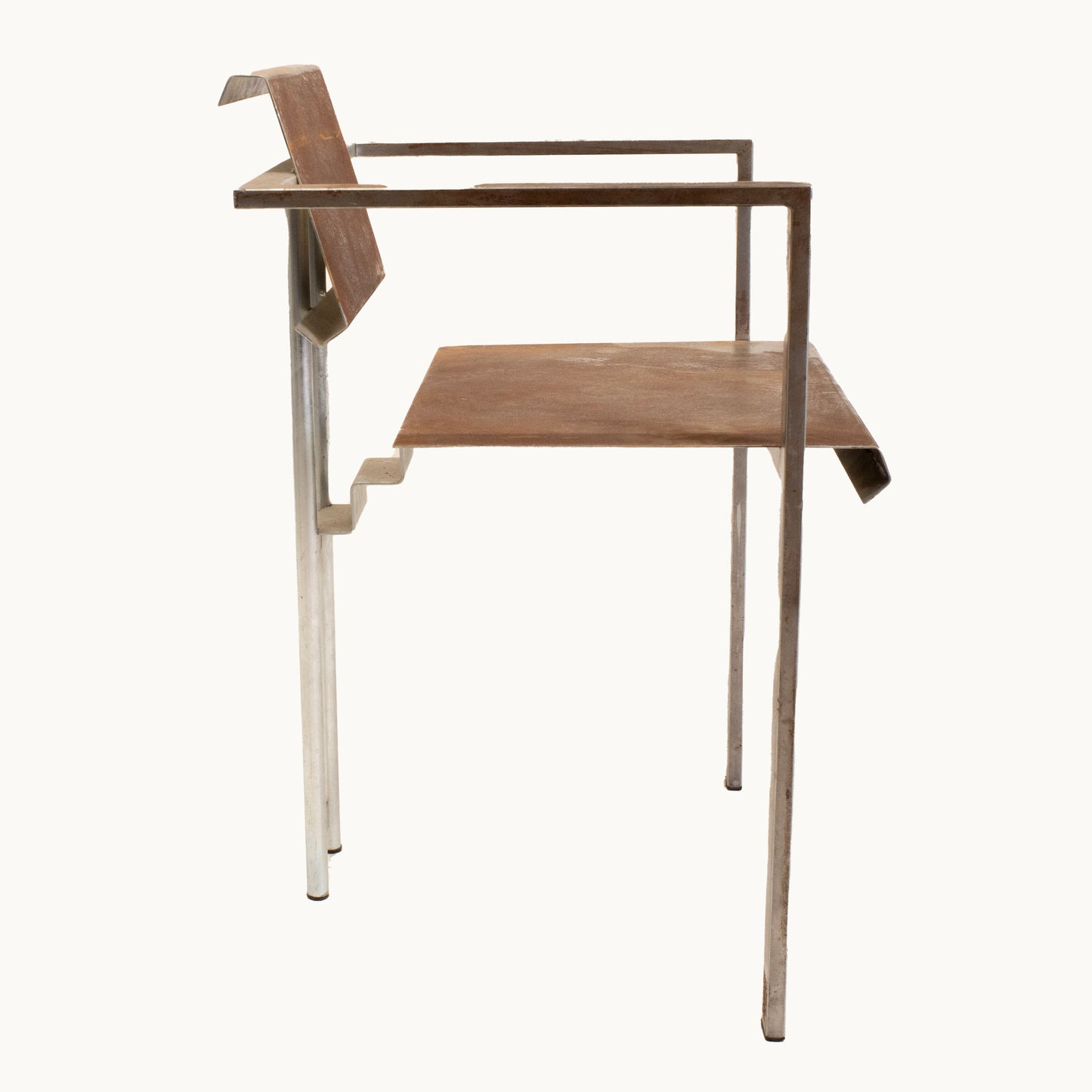 AR010JN / BRUTALIST RAW STEEL ARMCHAIR