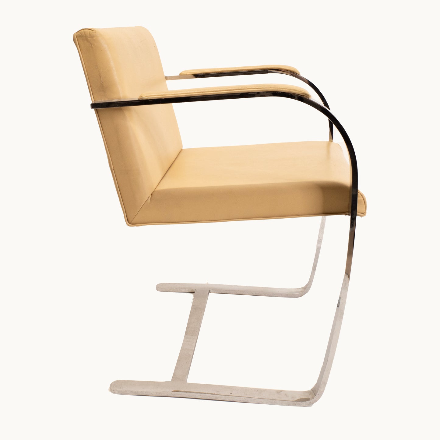 CH049JN / CANTILEVER BEIGE LEATHER CHAIR