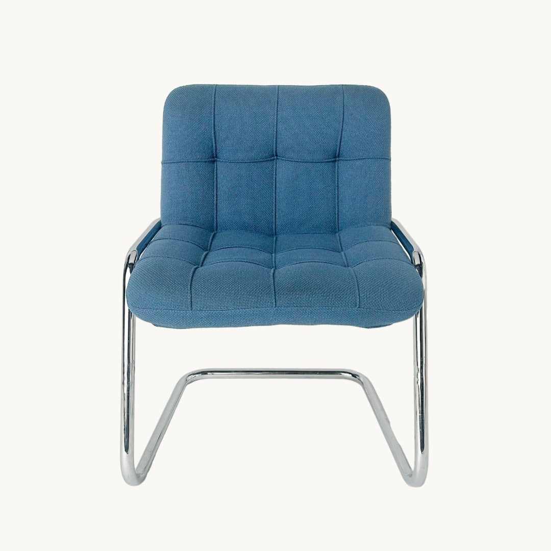CH043PI / BLUE & CHROME CHAIR