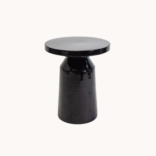 TA008JN / ROUND GLOSSY BLACK TABLE
