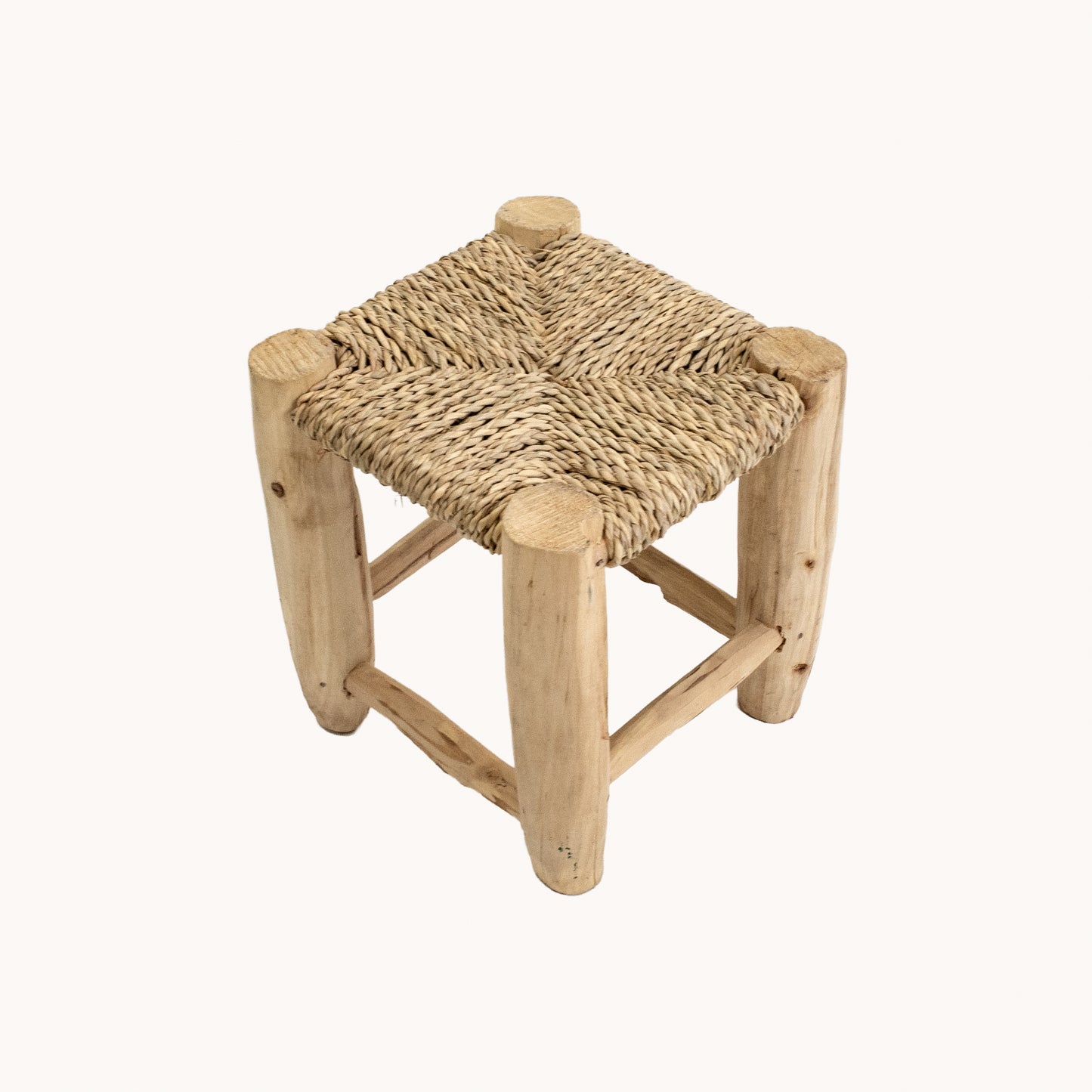 ST009JN / WOOD AND SISAL SMALL STOOL I