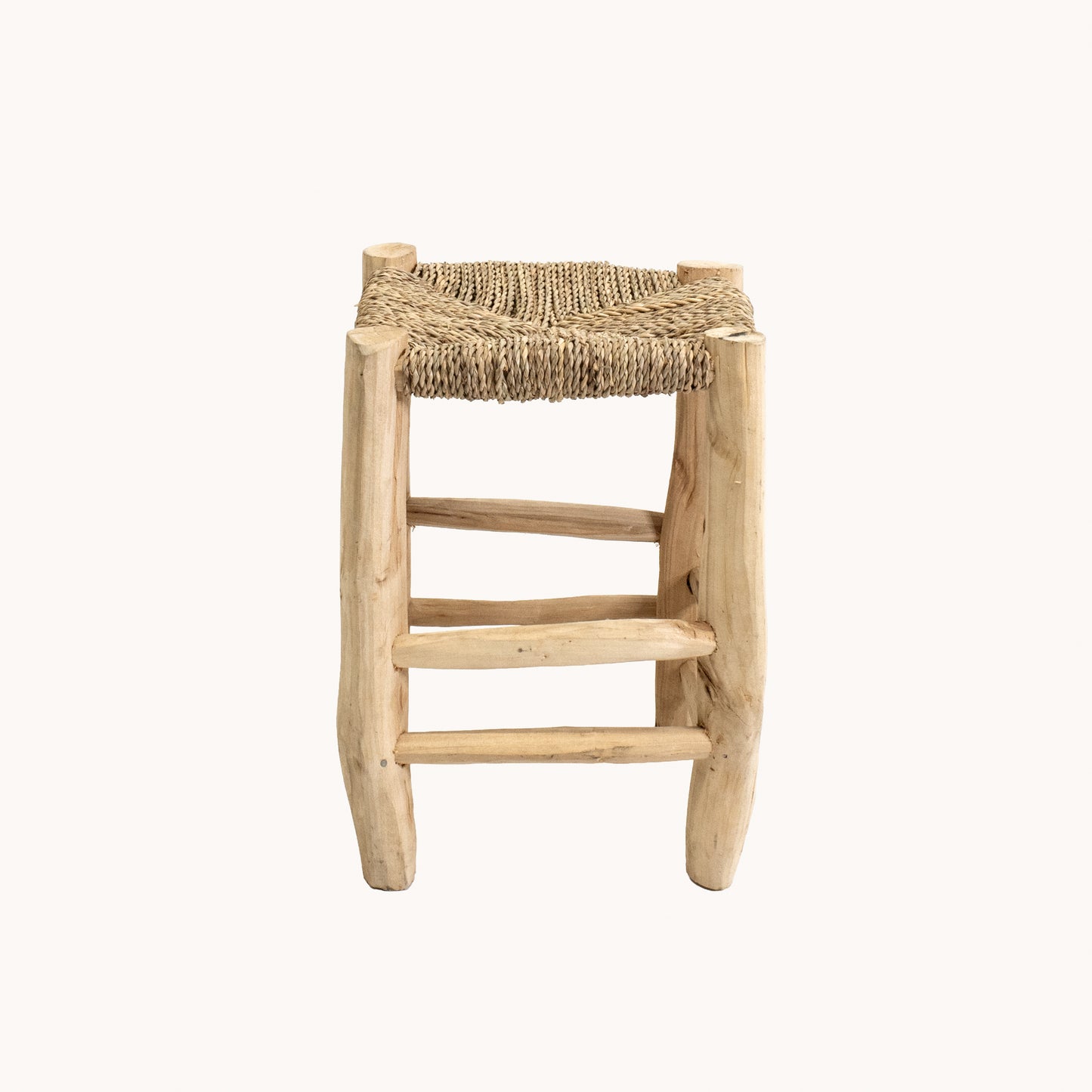 ST031JN / WOOD AND SISAL SMALL STOOL II
