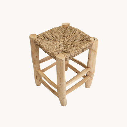 ST031JN / WOOD AND SISAL SMALL STOOL II