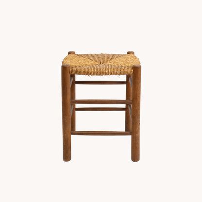 ST012JN /  WOODEN AND SISAL STOOL II