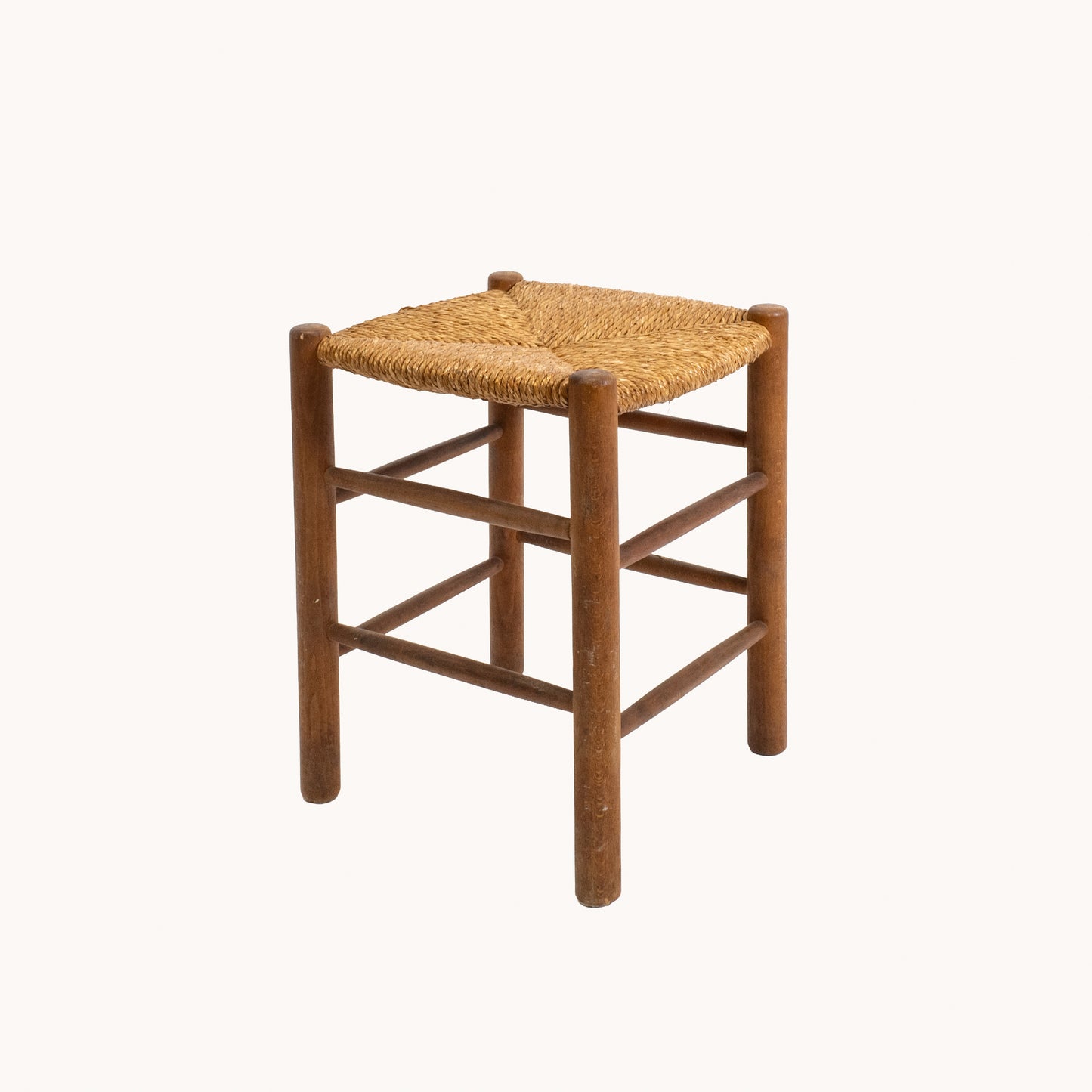 ST012JN /  WOODEN AND SISAL STOOL II