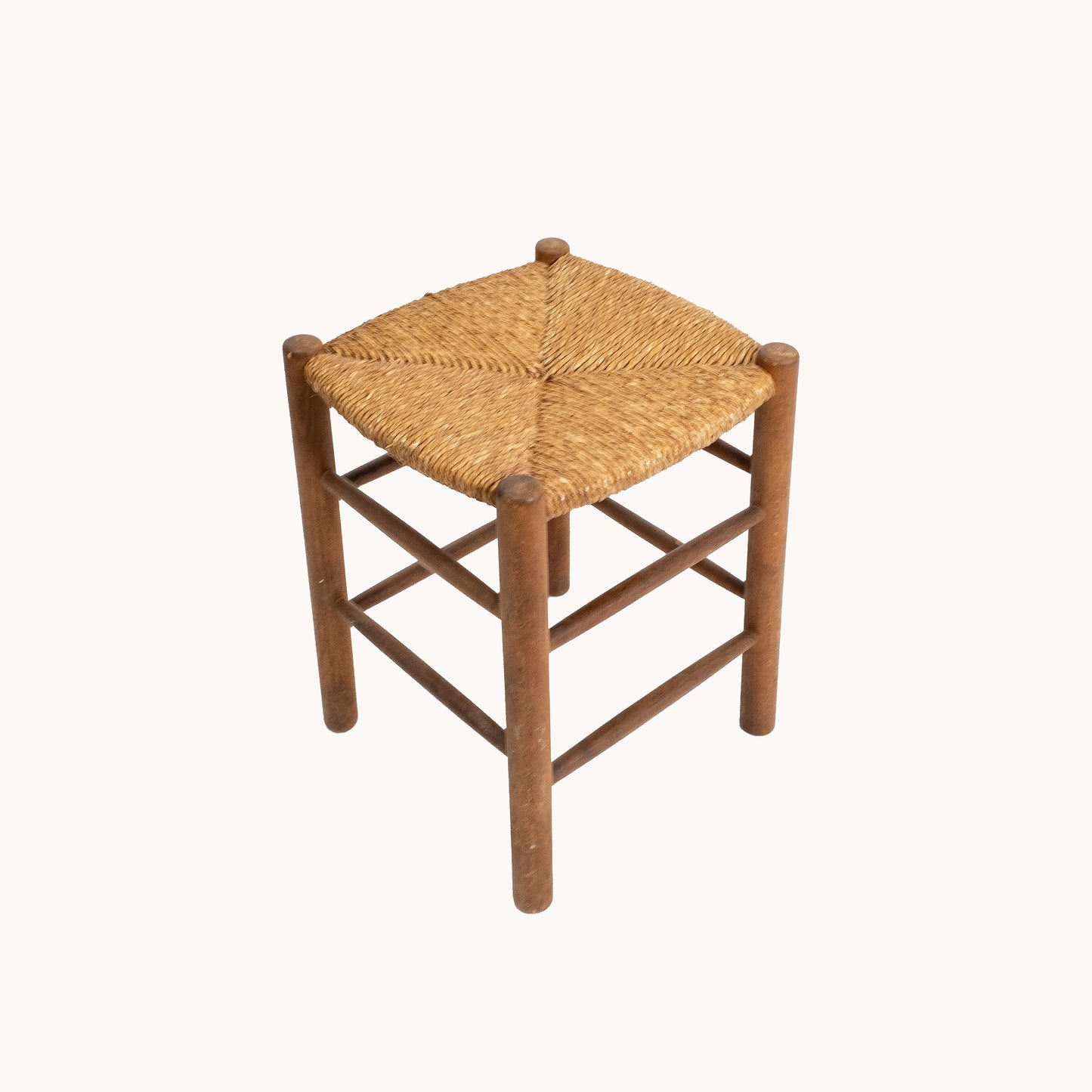 ST012JN /  WOODEN AND SISAL STOOL II