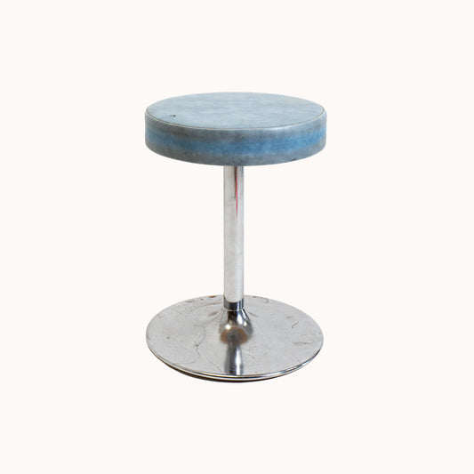 ST037JN / BLUE LEATHER AND METAL STOOL
