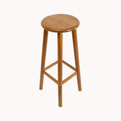 ST005JN / TALL ROUND WOODEN STOOL