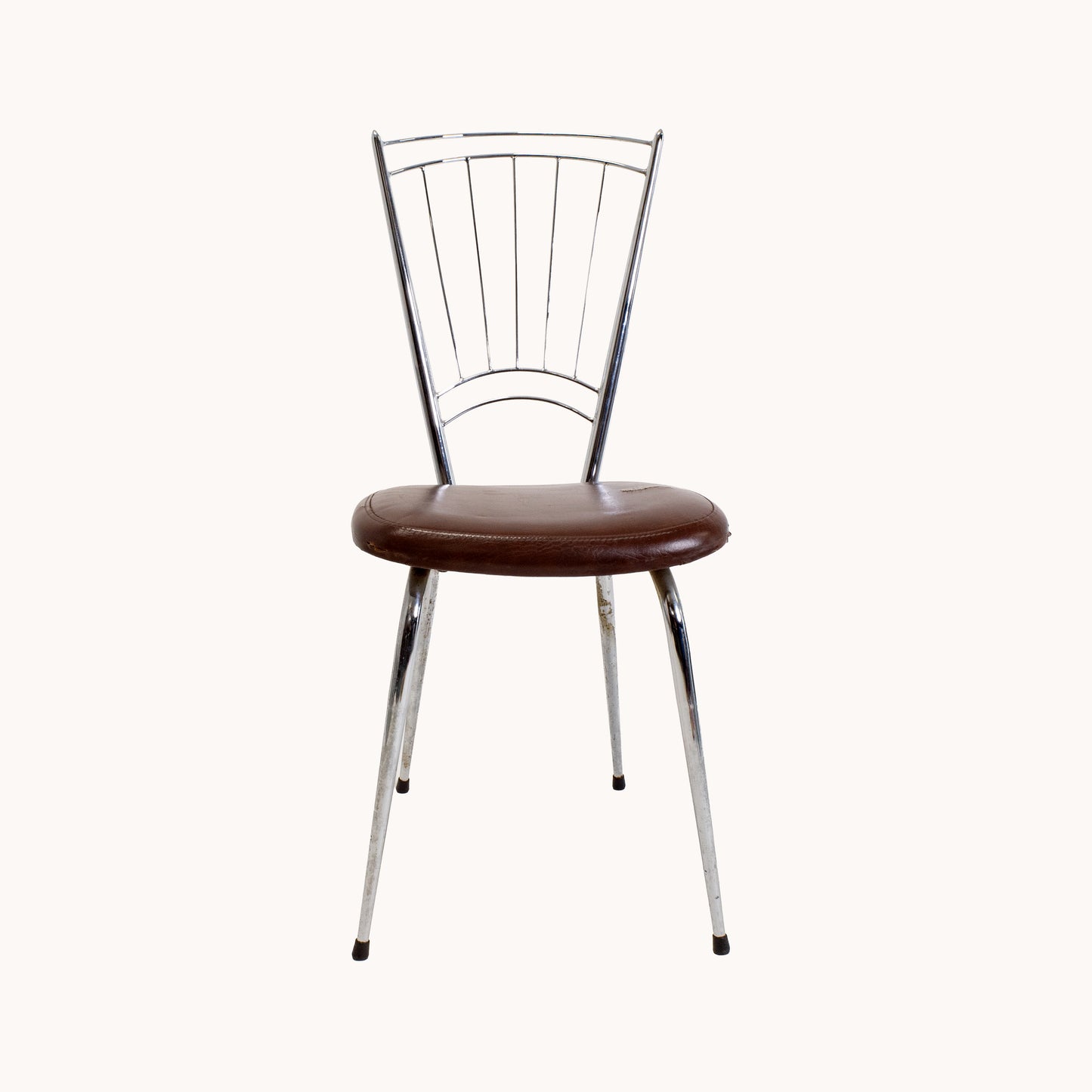 CH004JN / ALU CHAIR BROWN UPHOLSTERED