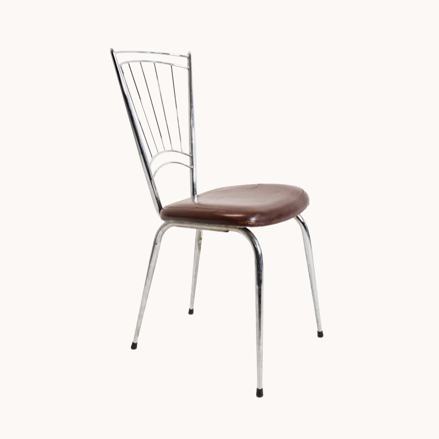 CH004JN / ALU CHAIR BROWN UPHOLSTERED