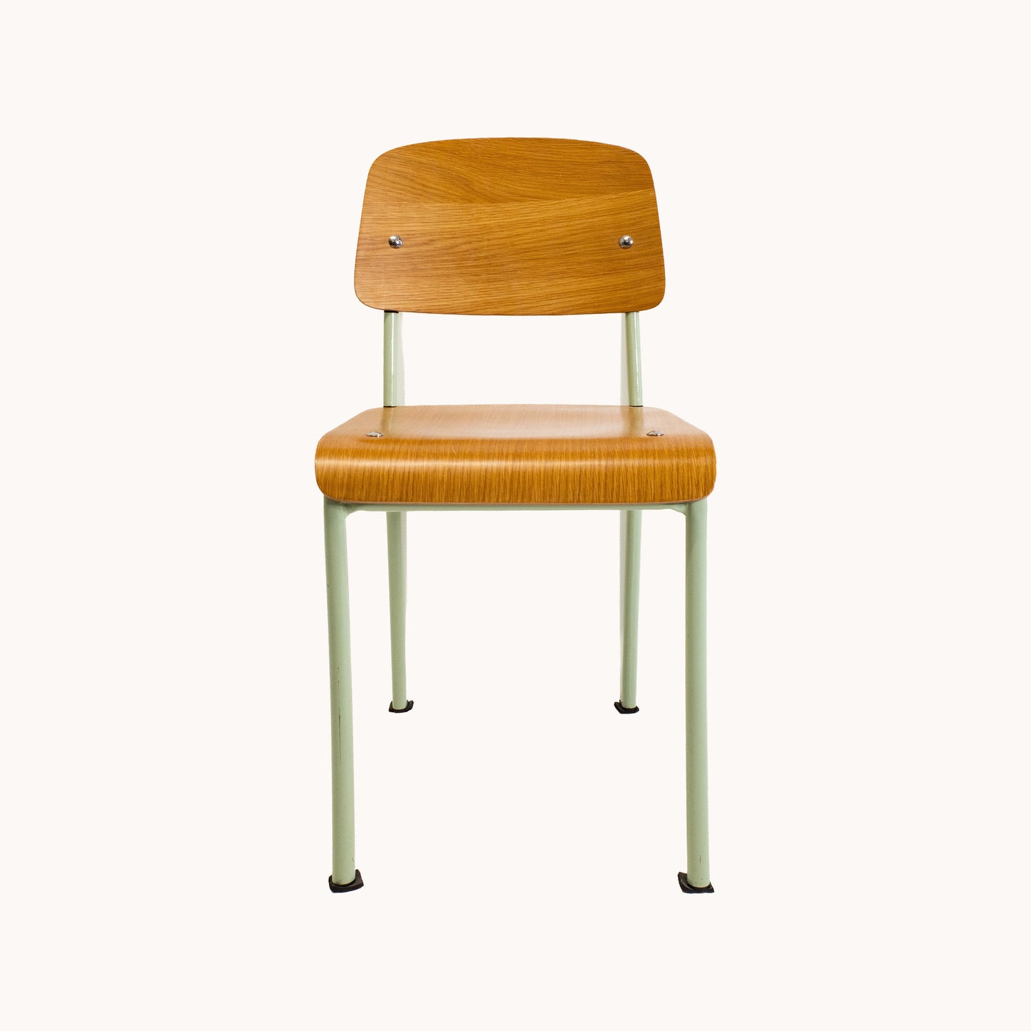 CH027JN / JEAN PROUVE WOOD AND METAL CHAIR