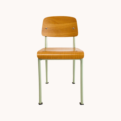 CH027JN / JEAN PROUVE WOOD AND METAL CHAIR